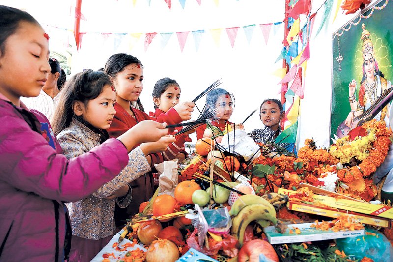 आज वसन्त पञ्चमी : सरस्वतीको पूजा–आराधना गरी मनाइँदैछ